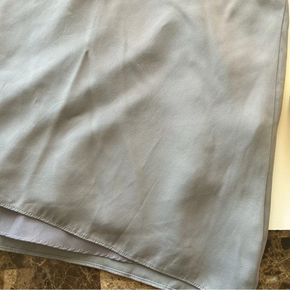 Milly Cindy One-Shoulder Stretch Silk Top in gray size Large. - Picture 12 of 14